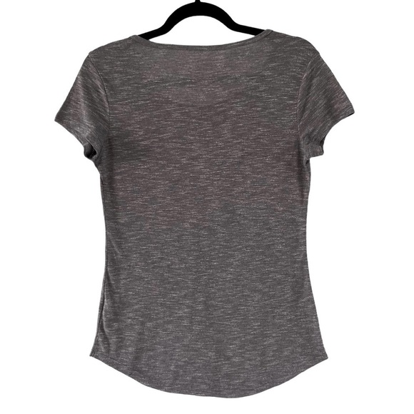 SO Perfect Scoop Relaxed Short Sleeve Top - Heather Gray​​​​​​​​​​​​​​​​​​​​​​ - Picture 2 of 5